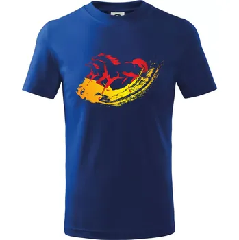 Chlapecké tričko Dva běžící koně - Tričko dětské bavlněné - 122 cm/6 let ( Královská modrá )