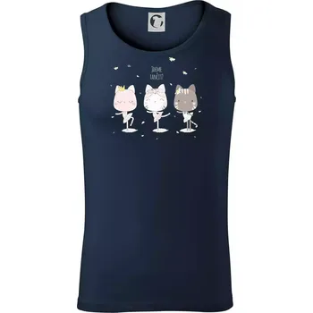 Kočka jdeme tancovat - Tílko pánské Core - XL ( Námořní modrá (velmi tmavá - téměř černá) )
