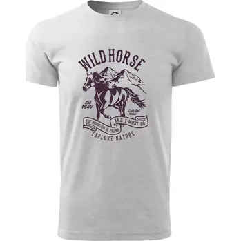 Wild Horse - Triko extra velké (5-8XL) - 7XL ( Světlešedý Melír )