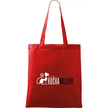 Nákupní taška Jsem kočka na lovu - Taška bavlněná - 42 x 38 cm ( Červená )
