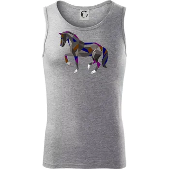 Kůň geometrie barevný - Tílko pánské Core - 2XL ( Tmavě šedý melír )