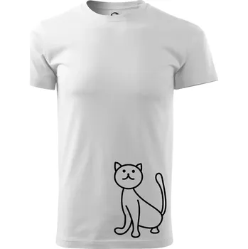 Pánské tričko Kočka kouká - Triko extra velké (5-8XL) - 8XL ( Bílá )