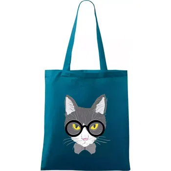 Hipster Mikeš - Taška bavlněná - 42 x 38 cm ( Petrolejová )