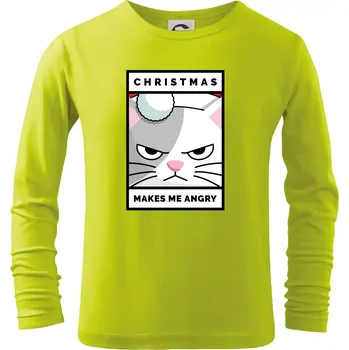 Christmas makes me angry - Triko dětské Long Sleeve - 158 cm/12 let ( Limetková )