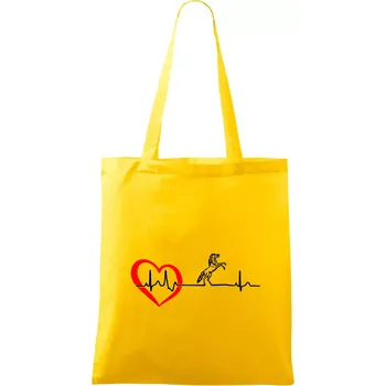 Moje srdce bije pro koně - Taška bavlněná - 42 x 38 cm ( Žlutá )