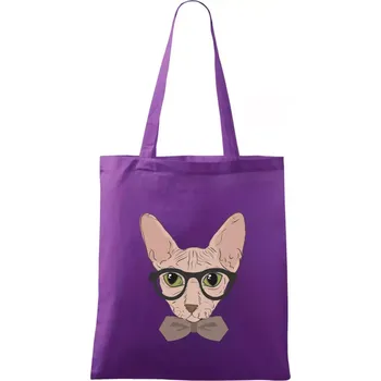Hipster sphynx - Taška bavlněná - 42 x 38 cm ( Fialová )