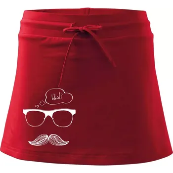 Dámská sukně Mustache what? - Sportovní sukně - two in one - XS ( Červená )