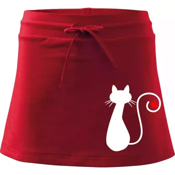 Dámská sukně Zamilovaná kočka ocásek - Sportovní sukně - two in one - XL ( Červená )