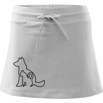 Dámská sukně Kočkopes - Sportovní sukně - two in one - L ( Bílá )