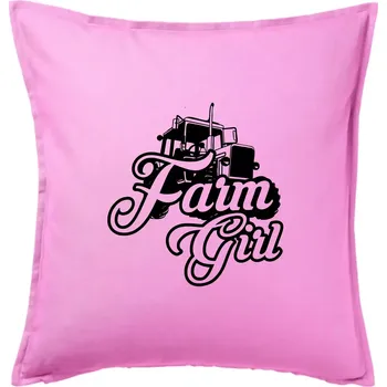Polštář Farm Girl - Polštář 50x50 - 50x50 - Pouze potah ( Růžová )