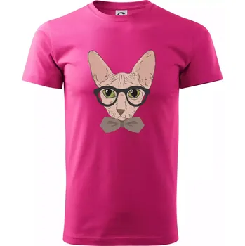 Pánská móda Hipster sphynx - Klasické pánské triko vyšší gramáže - XL ( Purpurová )