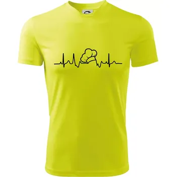EKG kuchařská čepice - Dětské triko sportovní (dresovina) - 146 cm/10 let ( Neonově žlutá )