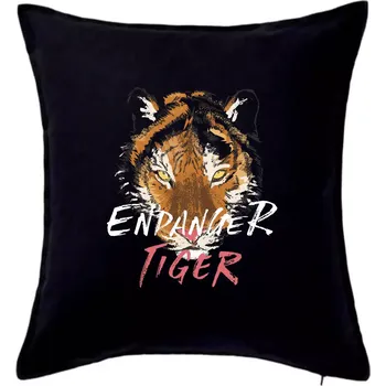 Polštář Tygr - endanger - Polštář 50x50 - 50x50 - Včetně výplně ( Černá )