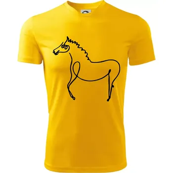 Chlapecké tričko Kůň kreslený - Dětské triko sportovní (dresovina) - 146 cm/10 let ( Žlutá )