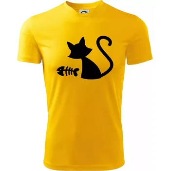 Chlapecké tričko Ryba vs kočka - Dětské triko sportovní (dresovina) - 122 cm/6 let ( Žlutá )