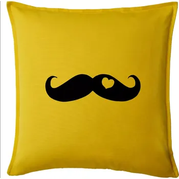 Polštář Mustache love - Polštář 50x50 - 50x50 - Pouze potah ( Žlutá )