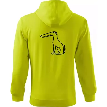 Pánská móda Barzoj obrys černý (Moňas) - Mikina s kapucí na zip trendy zipper - S ( Limetková )