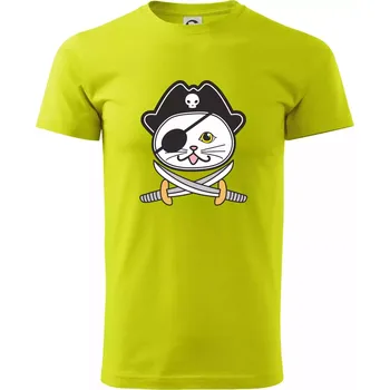 Pánská móda Kočičí pirát - Klasické pánské triko vyšší gramáže - 3XL ( Limetková )