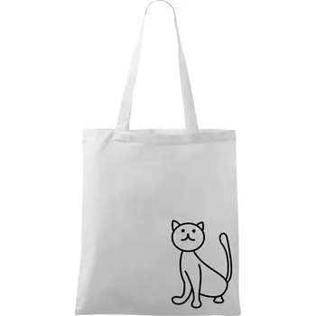 Kočka kouká - Taška bavlněná - 42 x 38 cm ( Bílá )