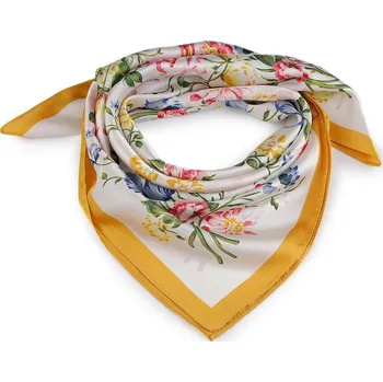 Šátek Saténový šátek 65x65 cm, malé, 1 žlutá