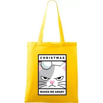 Christmas makes me angry - Taška bavlněná - 42 x 38 cm ( Žlutá )