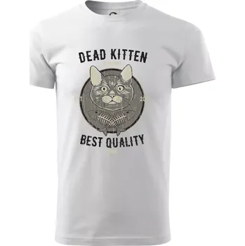 Pánské tričko Cat deadkitten - Triko extra velké (5-8XL) - 6XL ( Bílá )