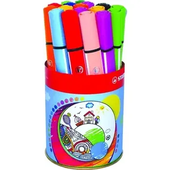 Dóza na potraviny STABILO® Trio Scribbi - 16 ks plechová dóza - 14 různých barev (F34943)