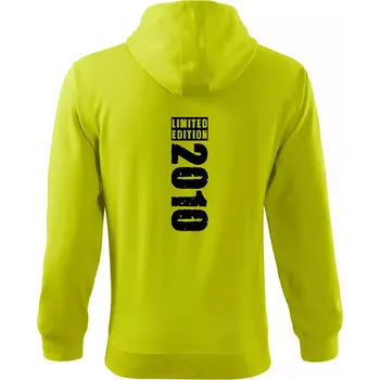 Pánská mikina Limited edition 2010 pruh - Mikina s kapucí na zip trendy zipper - XL ( Limetková )