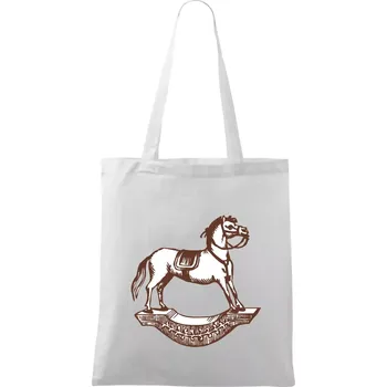 Nákupní taška Houpací kůň - Taška bavlněná - 42 x 38 cm ( Bílá )