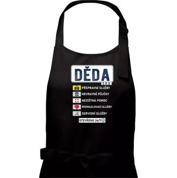 Kuchyňská zástěra Děda sro služby - Pánská zástěra na vaření - Univerzální velikost ( Černá )