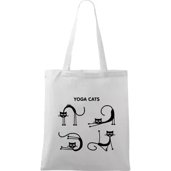 Kočičí jóga (Hana-creative) - Taška bavlněná - 42 x 38 cm ( Bílá )