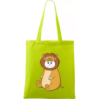 Kočka v převleku lva - Taška bavlněná - 42 x 38 cm ( Limetková )