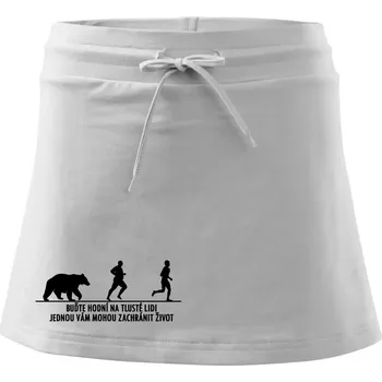 Dámská sukně Buďte hodní na tlusté lidi - Sportovní sukně - two in one - L ( Bílá )