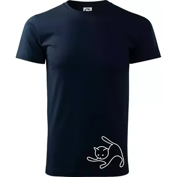 Pánské tričko Kočka si hraje - Triko extra velké (5-8XL) - 7XL ( Námořní modrá (velmi tmavá - téměř černá) )