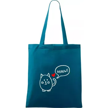Tlustá kočka - Taška bavlněná - 42 x 38 cm ( Petrolejová )
