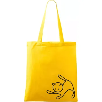 Kočka si hraje - Taška bavlněná - 42 x 38 cm ( Žlutá )