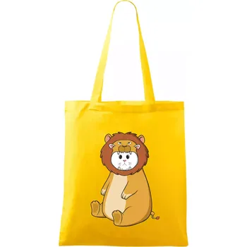 Kočka v převleku lva - Taška bavlněná - 42 x 38 cm ( Žlutá )