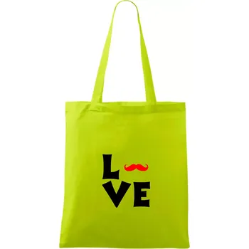 Love mustache - Taška bavlněná - 42 x 38 cm ( Limetková )