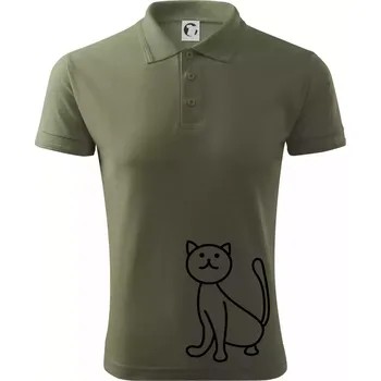 Pánská košile Kočka kouká - Polokošile pánská Pique Polo 203 - M ( Khaki )