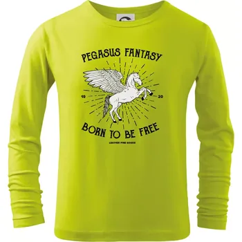 Dětská móda Pegasus fantasy - Triko dětské Long Sleeve - 134 cm/8 let ( Limetková )