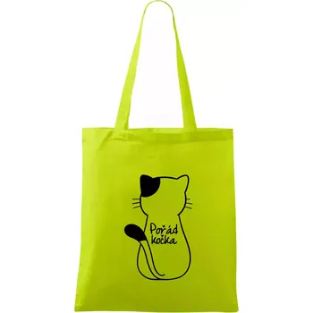 Pořád kočka - Taška bavlněná - 42 x 38 cm ( Limetková )