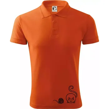 Pánská košile Kočka klubíčko - Polokošile pánská Pique Polo 203 - 3XL ( Oranžová )