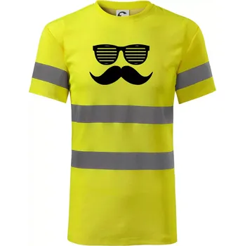 Pánské oblečení Mustache brýle - Triko reflexní - HV PROTECT - M ( Neonově žlutá )