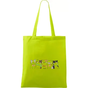 Pět koček - Taška bavlněná - 42 x 38 cm ( Limetková )