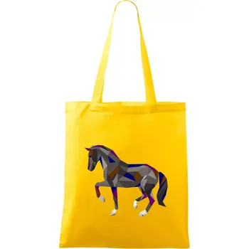 Kůň geometrie barevný - Taška bavlněná - 42 x 38 cm ( Žlutá )