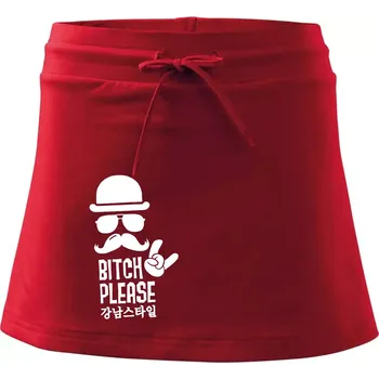 Dámská sukně Bitch please! Mustache - Sportovní sukně - two in one - XL ( Červená )