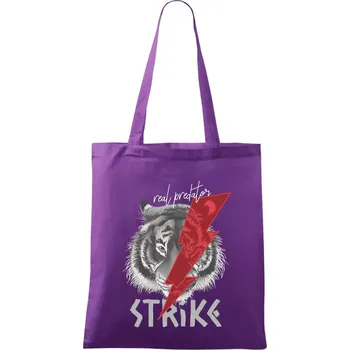 Tygr - strike - Taška bavlněná - 42 x 38 cm ( Fialová )