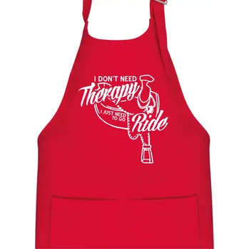 Kuchyňská zástěra I don't Therapy Ride - jezdkyně - Dětská zástěra na vaření - Univerzální velikost ( Červená )