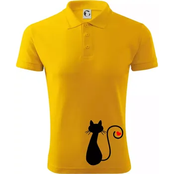 Pánská košile Zamilovaná kočka ocásek - Polokošile pánská Pique Polo 203 - 2XL ( Žlutá )