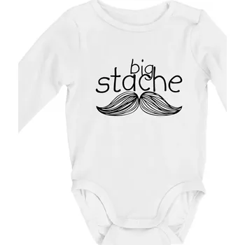 Kojenecký body Big stache - Body kojenecké s dlouhým rukávem - Dlouhý r. do 3 měs ( Bílá )